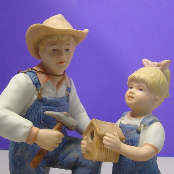 VTG Home Interiors Homco Denim Days Debbie's Dad Figurine with Tag #1515 - Picture 5 of 16